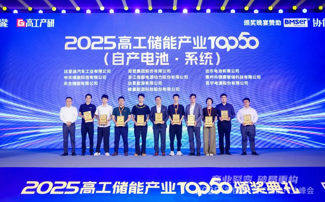 再获殊荣!德赛电池荣登2025高工储能产业“储能电池·系统榜单TOP10”